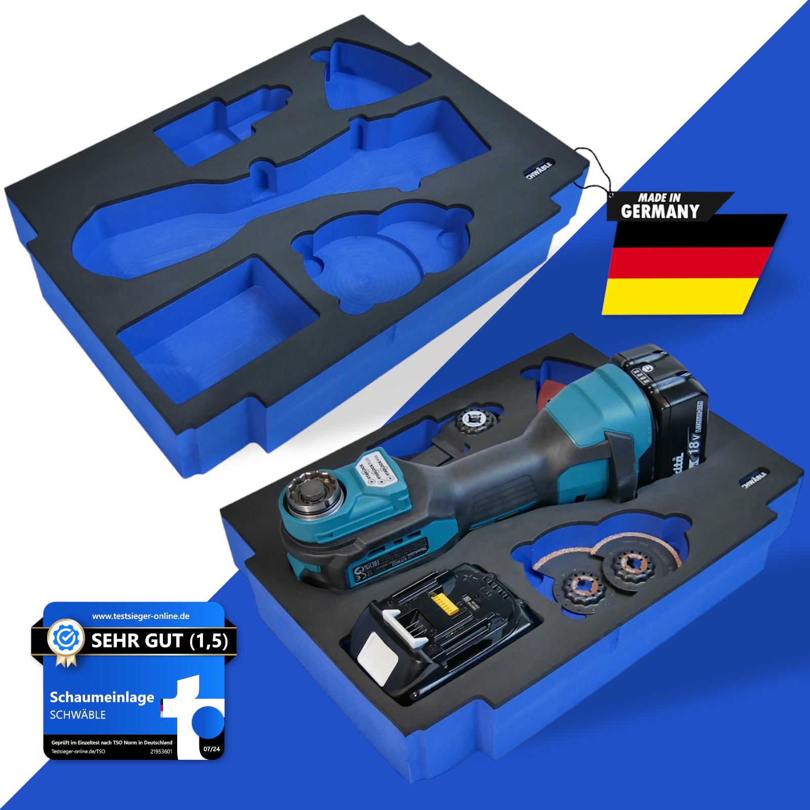 SCHWÄBLE® Schaumeinlage Schaumstoffeinlage für Makita Multitool DTM52