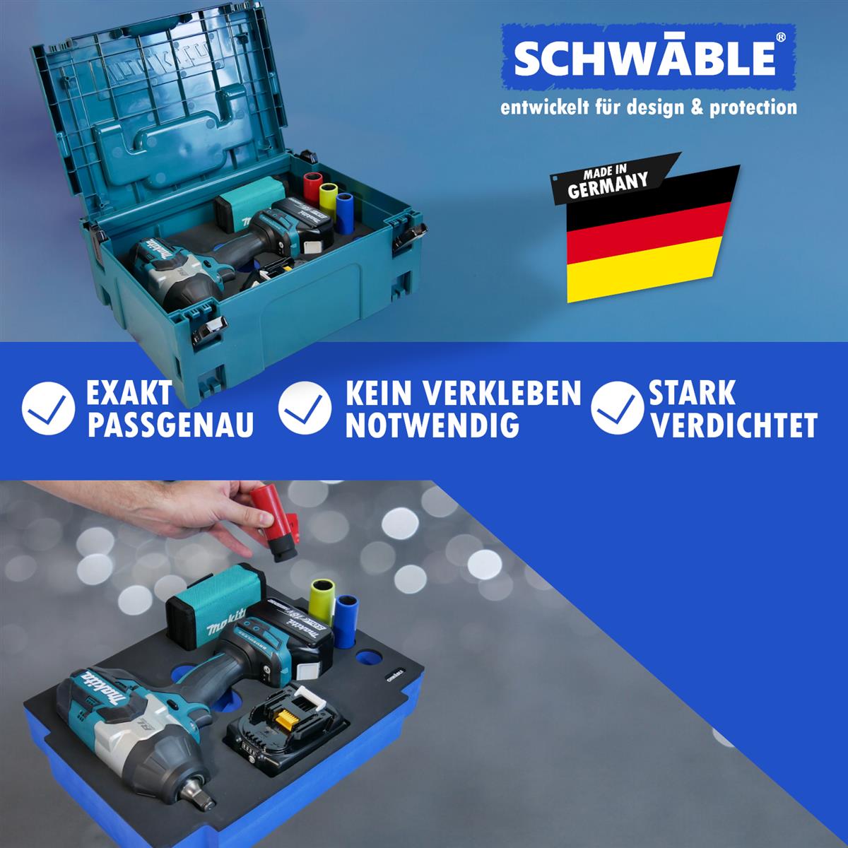 SCHWÄBLE® Foam Insert for Makita Impact Wrench DTW1002