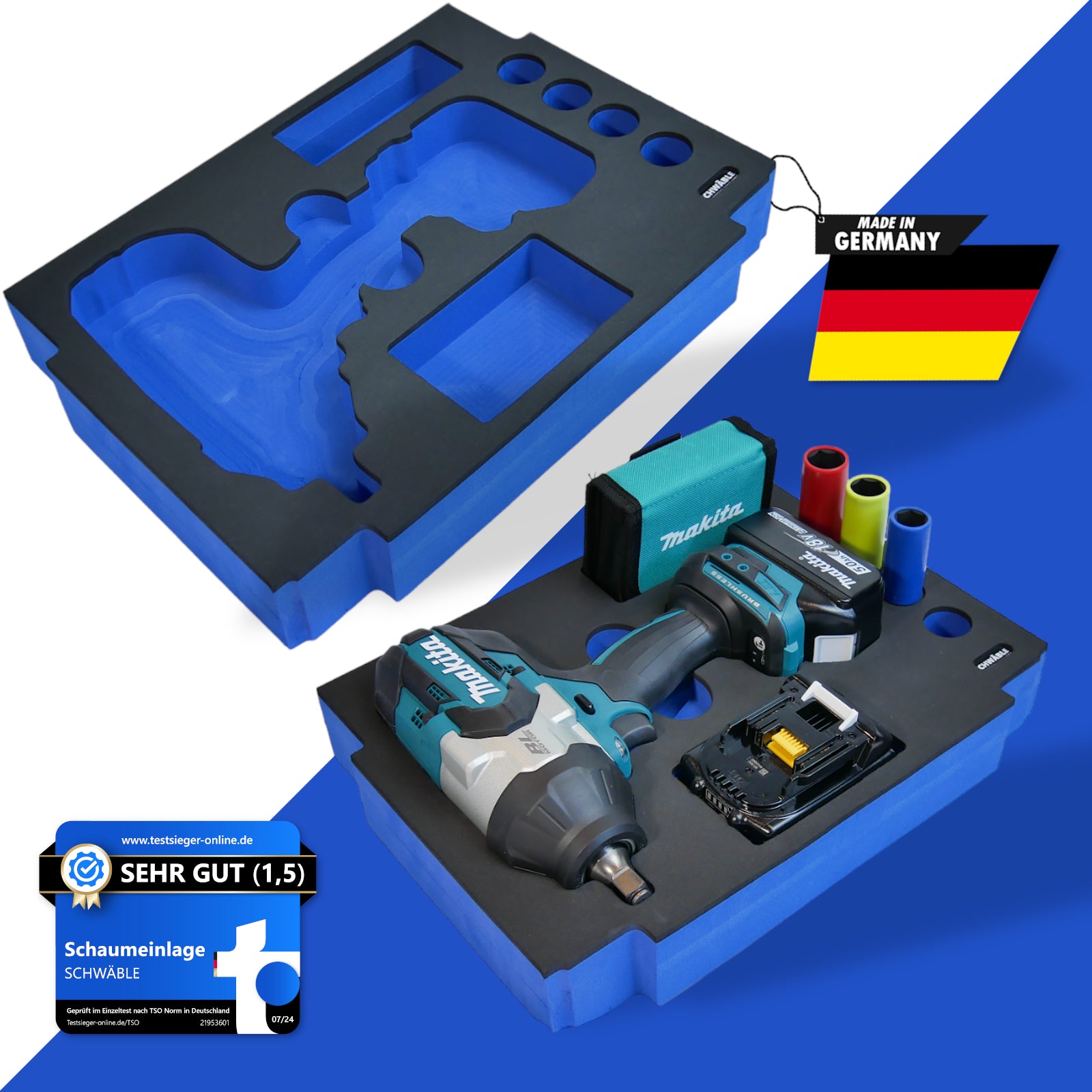 SCHWÄBLE® Foam Insert for Makita Impact Wrench DTW1002