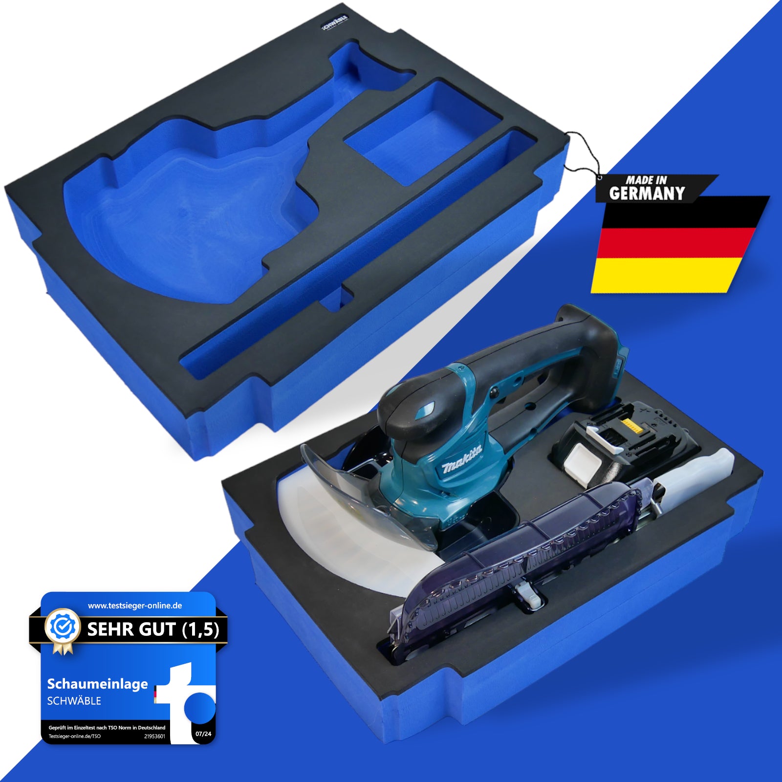 SCHWÄBLE® Schaumeinlage Schaumstoffeinlage für Makita Grasschere DUM604