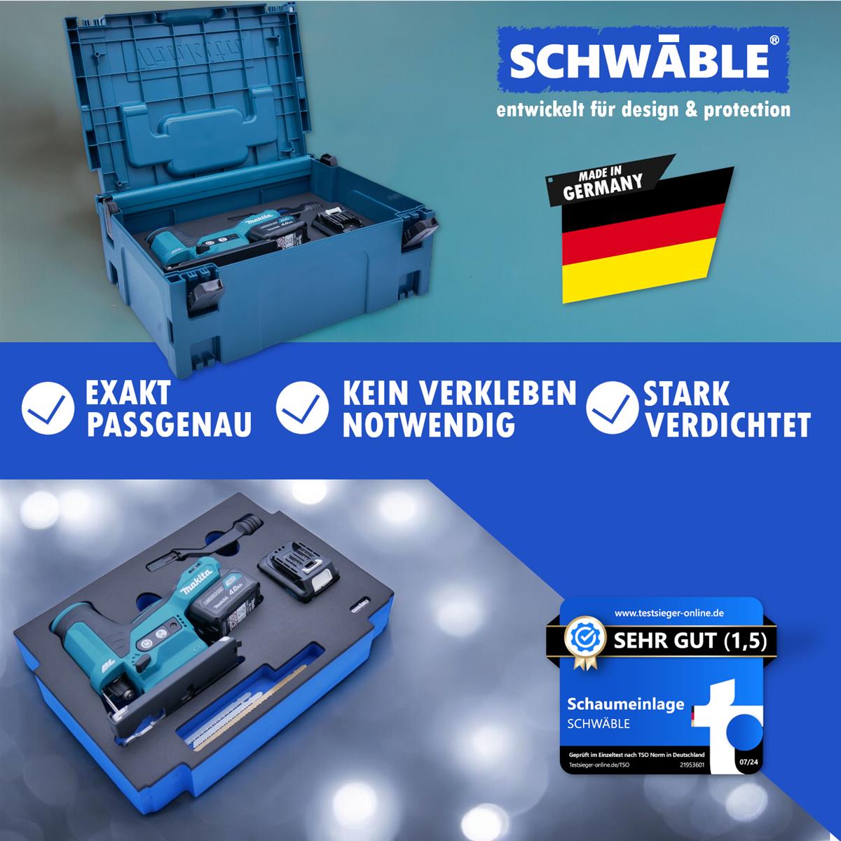 SCHWÄBLE® Foam Insert for Makita 12V Cordless Jigsaw JV102D