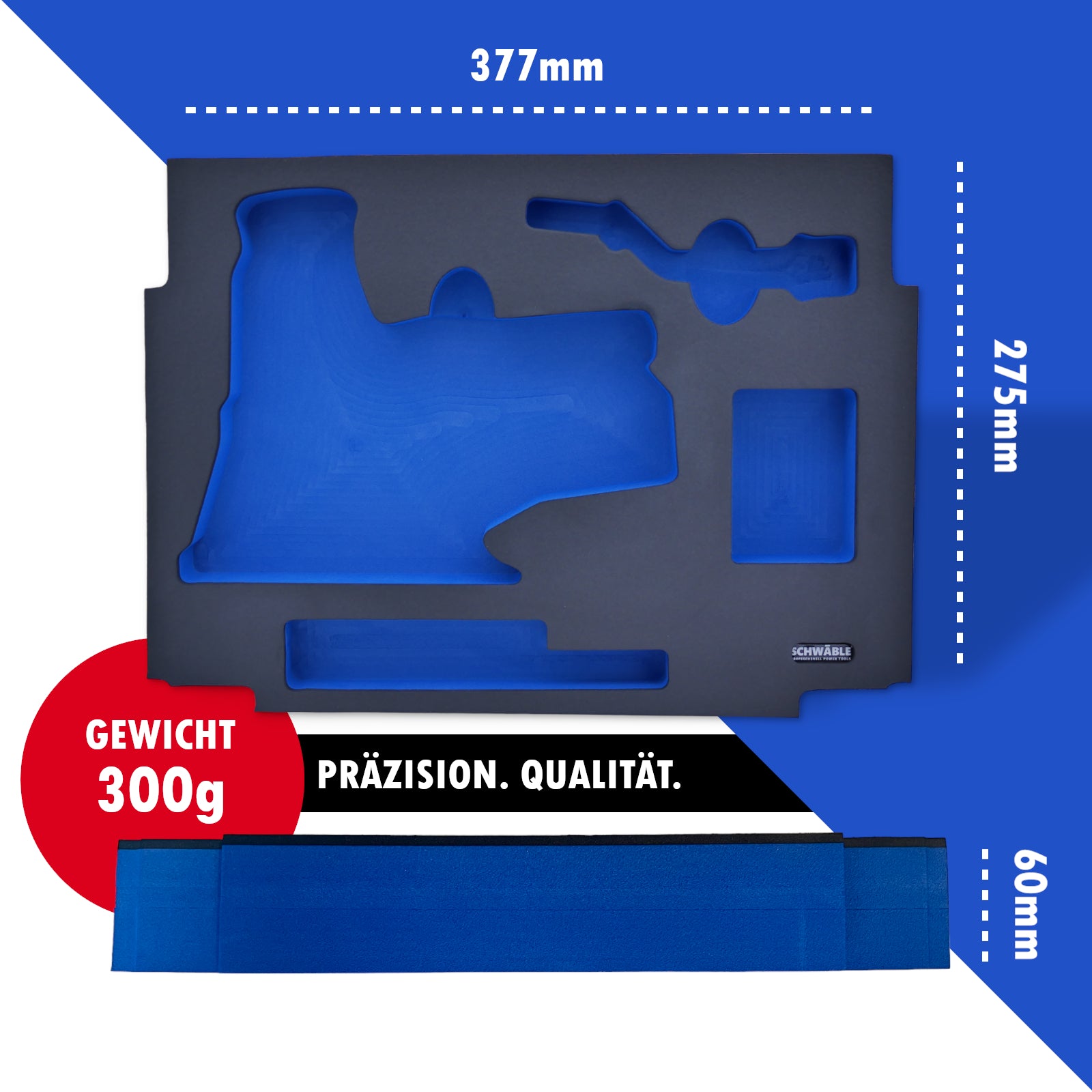 SCHWÄBLE® Schaumeinlage Schaumstoffeinlage für Makita 12V Akku-Stichsäge JV102D