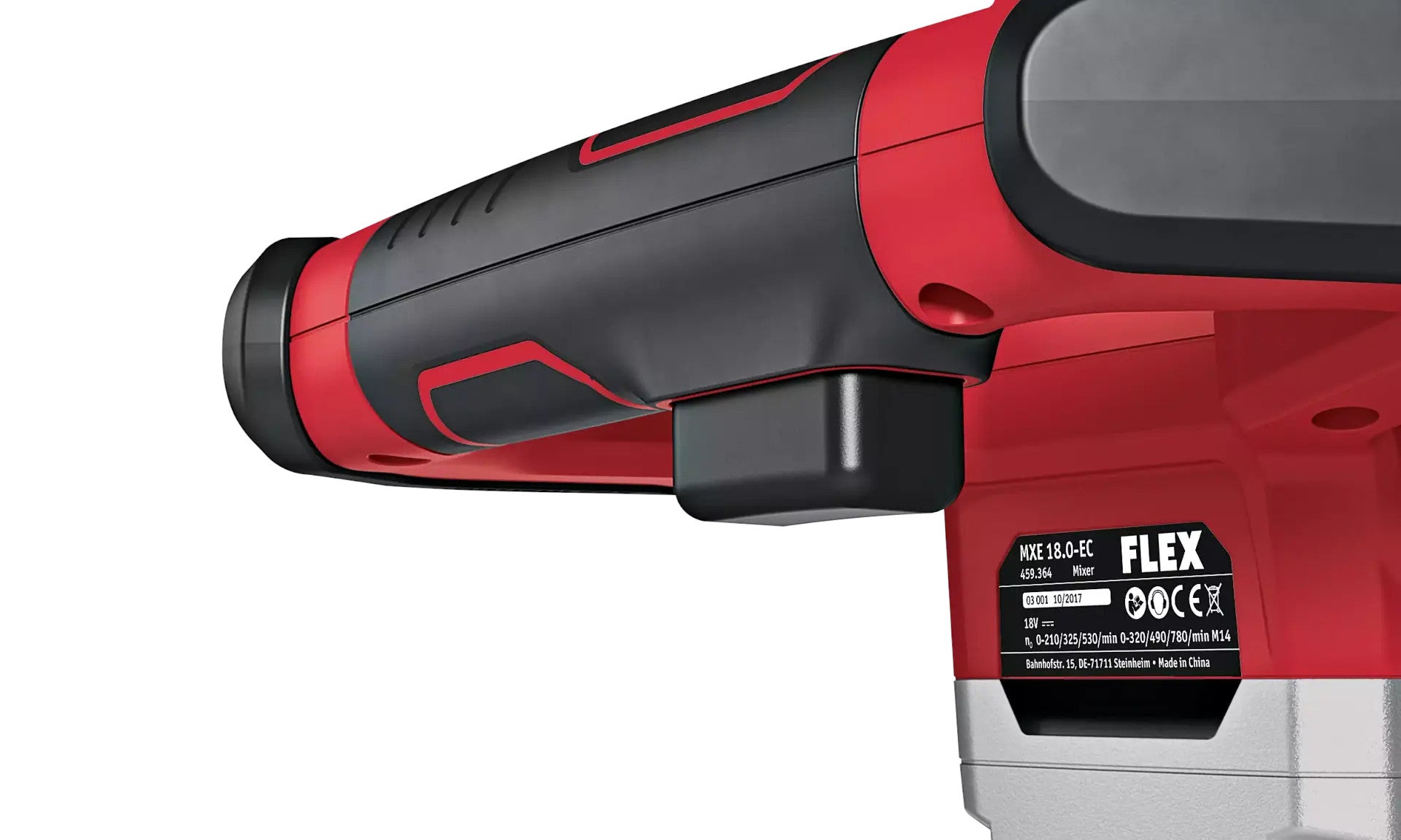 FLEX 18V Cordless Mixer, 2-Speed ​​Mixer MXE 18.0 EC + HP2 120 + Stirring Rod 495964