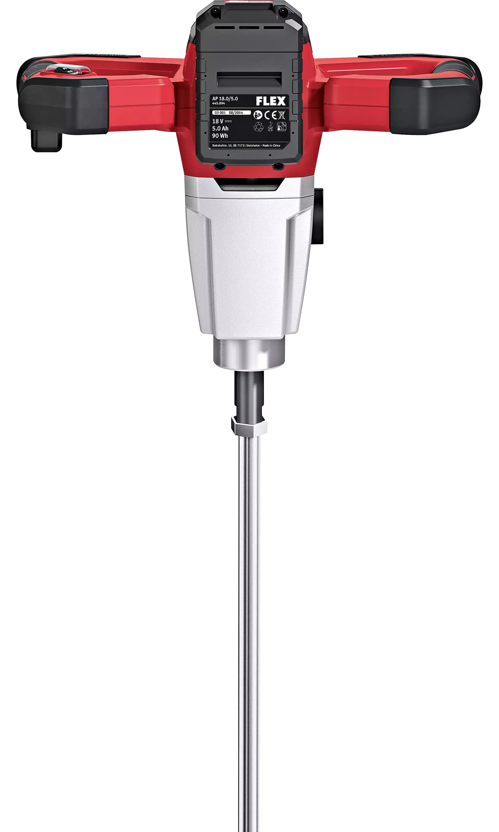 FLEX 18V Cordless Mixer, 2-Speed ​​Mixer MXE 18.0 EC + HP2 120 + Stirring Rod 495964