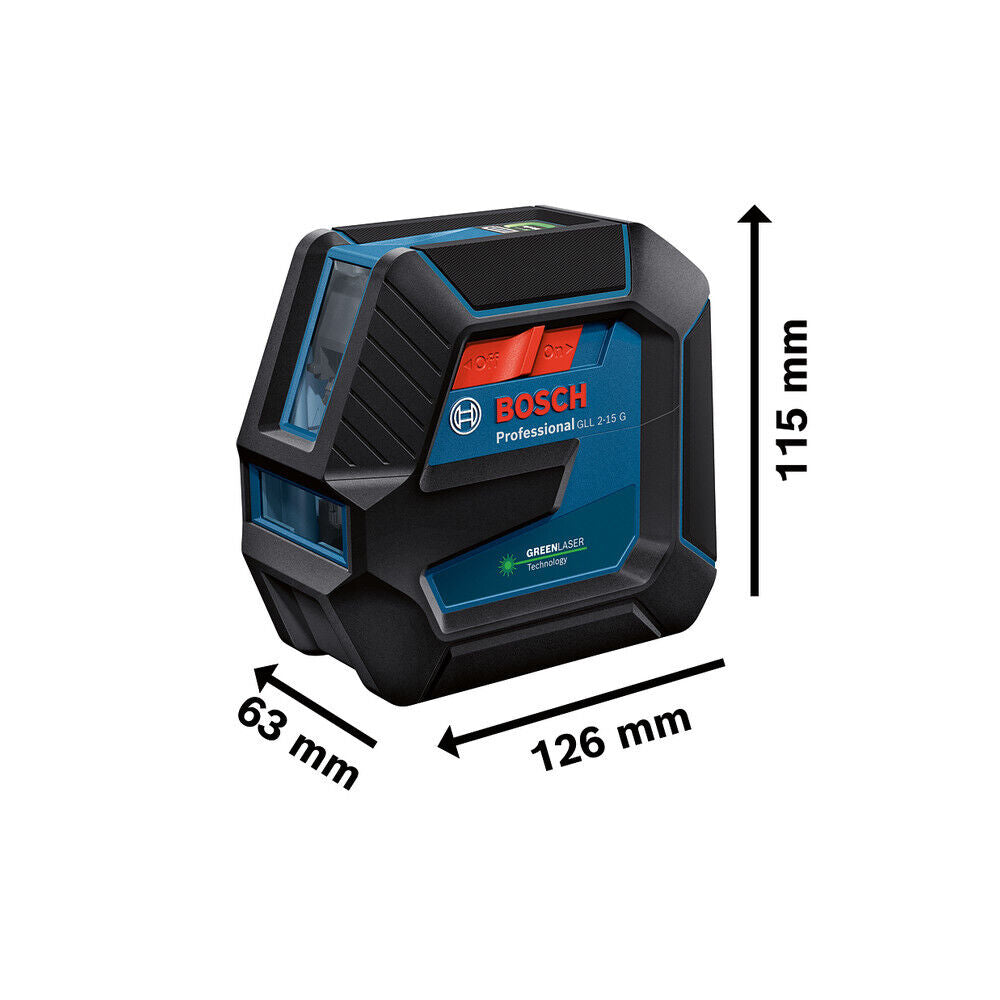 Bosch Linienlaser Kreuzlinienlaser GLL 2-15 G + Tasche