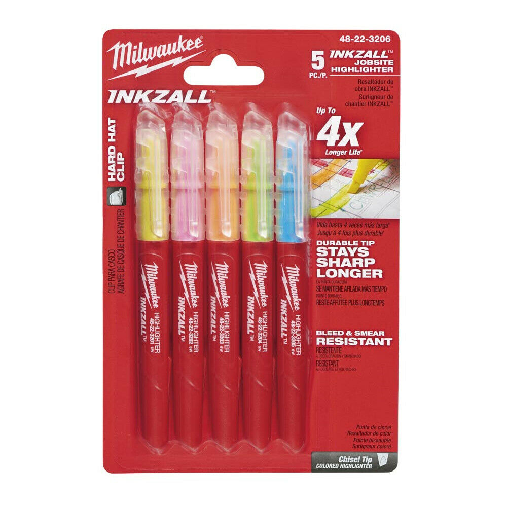 Milwaukee Leuchtmarker 4x bunt Zeichnungen Aufkleber Papier 48223206