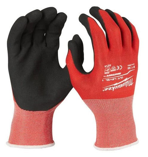 Milwaukee protective equipment, safety glasses, high-visibility vest, cut-resistant gloves