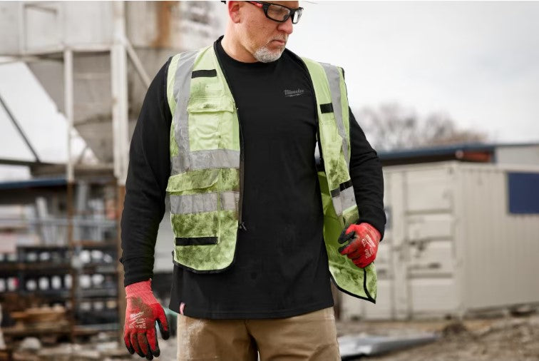 Milwaukee Hybrid long-sleeved T-shirt, workwear, blue, grey, green, black