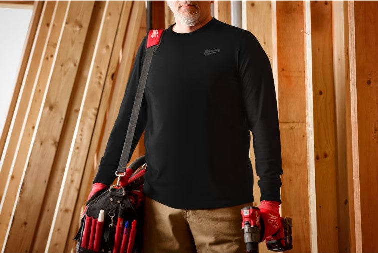 Milwaukee Hybrid long-sleeved T-shirt, workwear, blue, grey, green, black