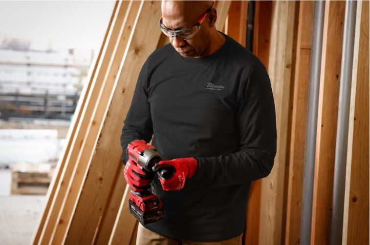 Milwaukee Hybrid long-sleeved T-shirt, workwear, blue, grey, green, black