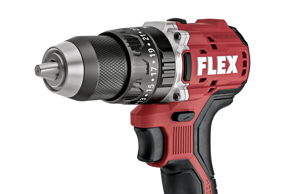 FLEX Akku-Winkelschleifer 18V 125mm + Schlagbohrschauber 65Nm + 2x 5Ah Akkus