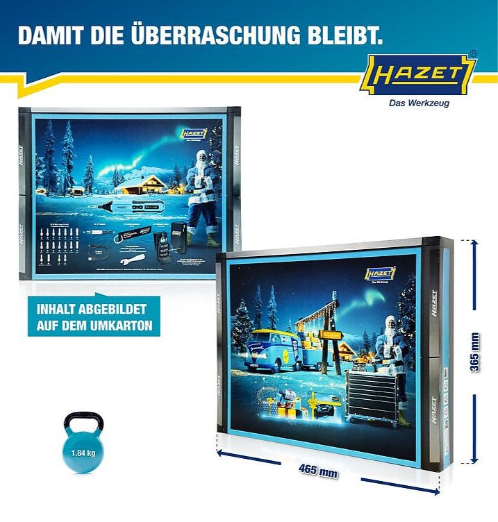 HAZET Adventskalender Weihnachtskalender 2025 24-teilig Akkuschrauber