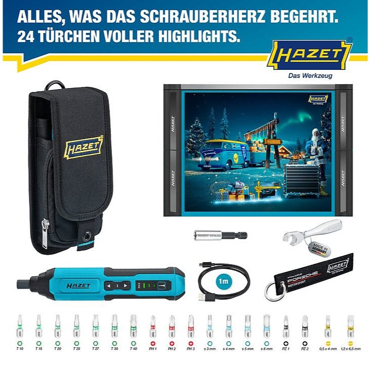 HAZET Adventskalender Weihnachtskalender 2025 24-teilig Akkuschrauber