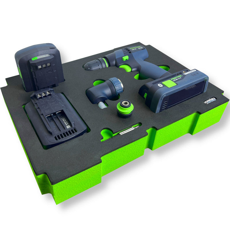 SCHWÄBLE® Schaumeinlage Schaumstoffeinlage für Festool Akku-Bohrschrauber TXS18