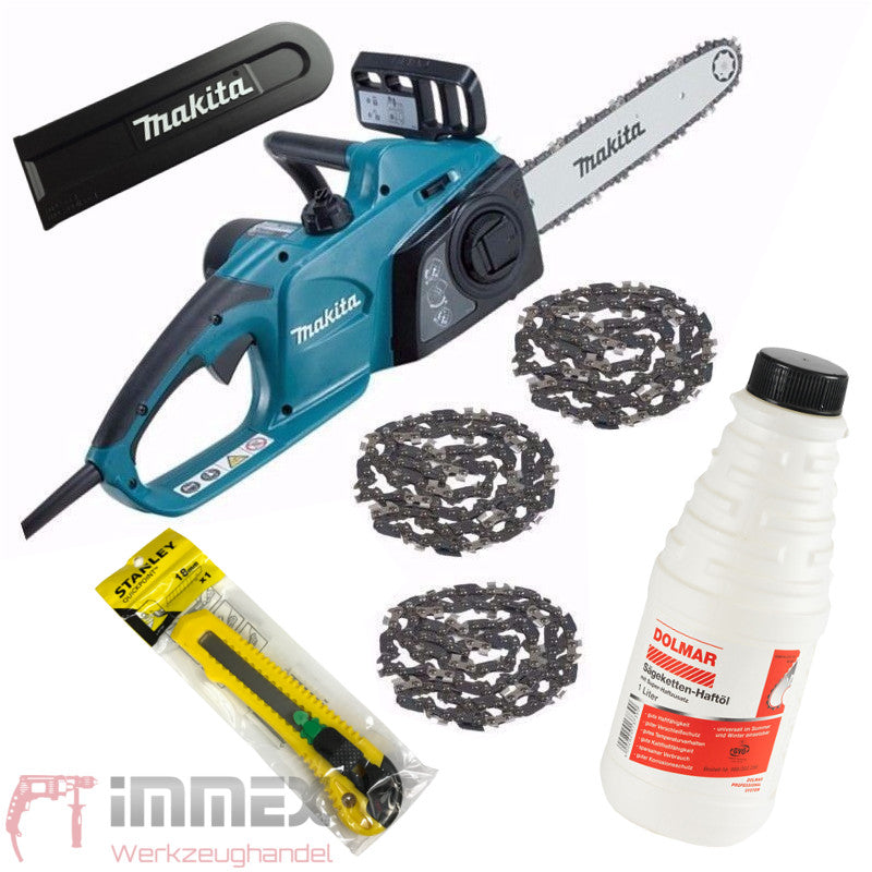 Makita Elektro-Kettensäge UC3541A + 3 Sägeketten 35cm