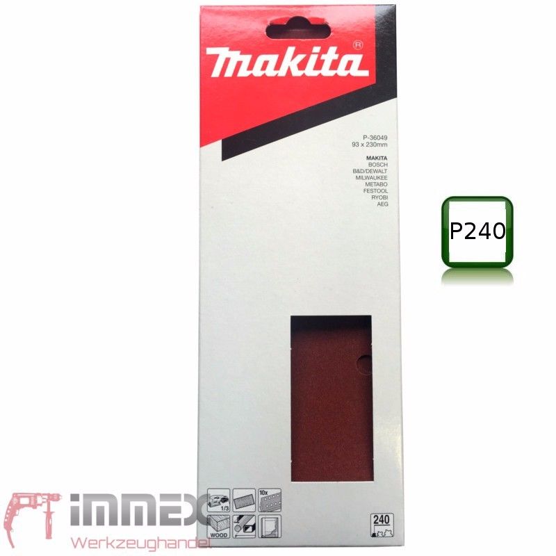 Makita Schwingschleifer Sander Schleifpapier 93x230 P240 P-36049 VOM FACHHANDEL