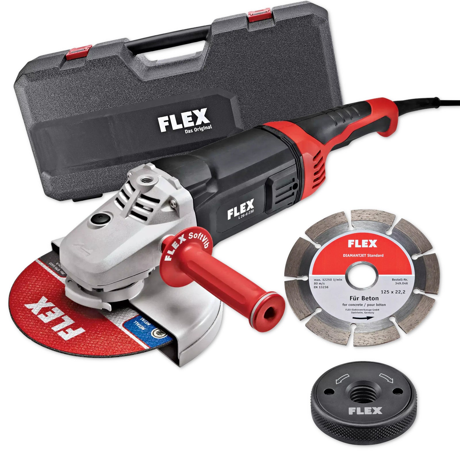 FLEX Winkelschleifer 230mm 2600W L26-6 230 TK-S Diamantjet Diamantscheibe 466239