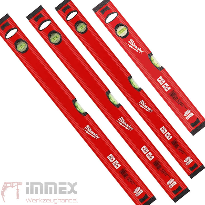 Milwaukee Wasserwaage Slim 40, 60, 80,100cm Acryllibellen