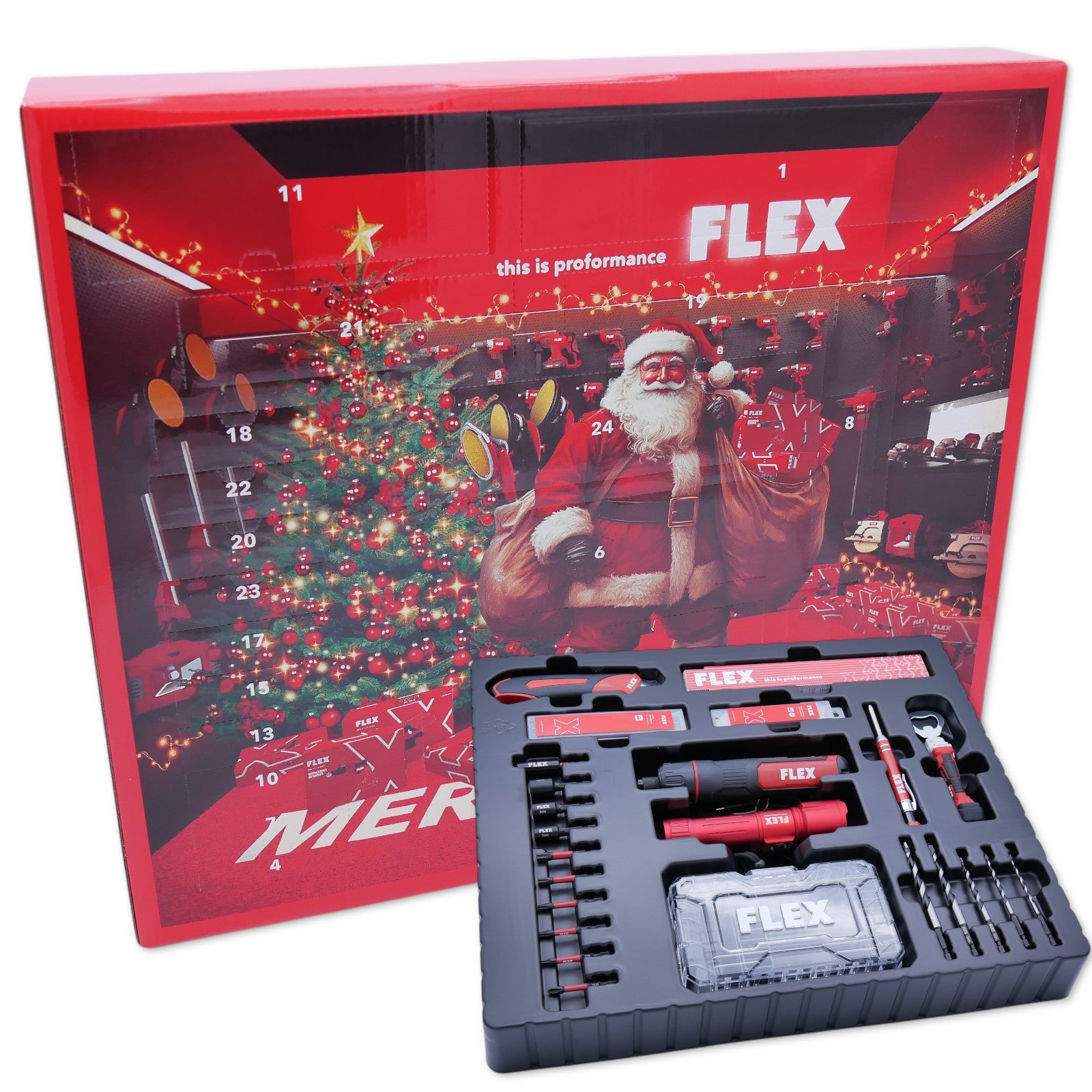 FLEX Adventskalender Weihnachtskalender Akkuschrauber Bit-Sortiment uvm. 534227